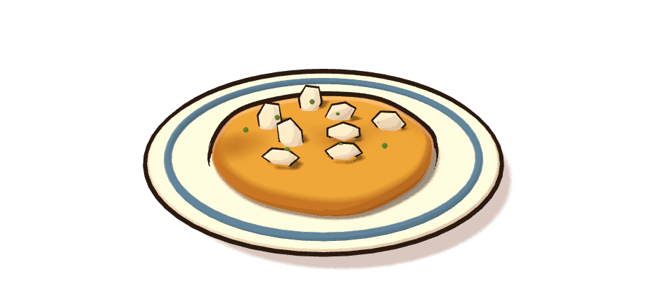 Tortilla de bacalao, ilustración 3D
