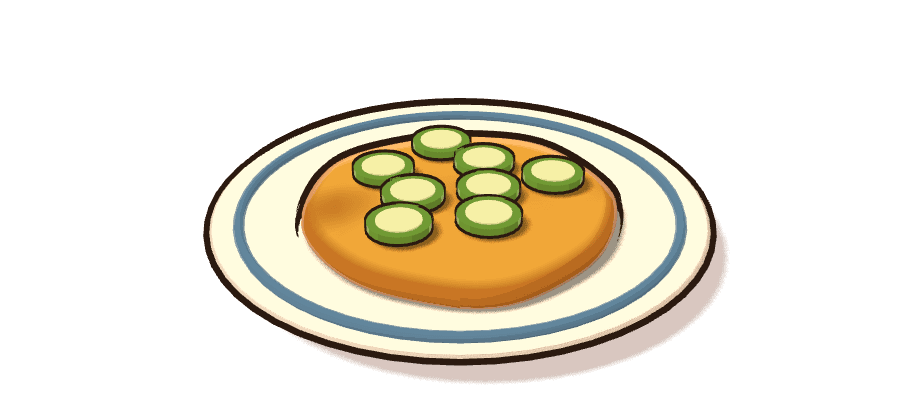 Tortilla de calabacín, ilustración 3D