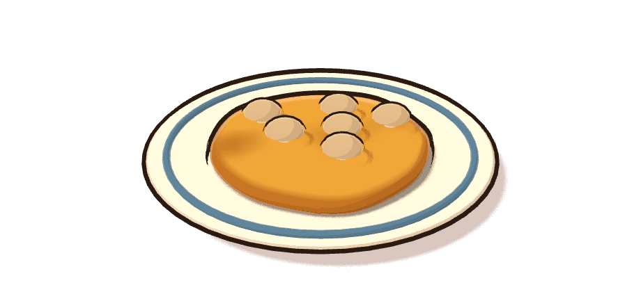 Tortilla de champiñones, ilustración 3D
